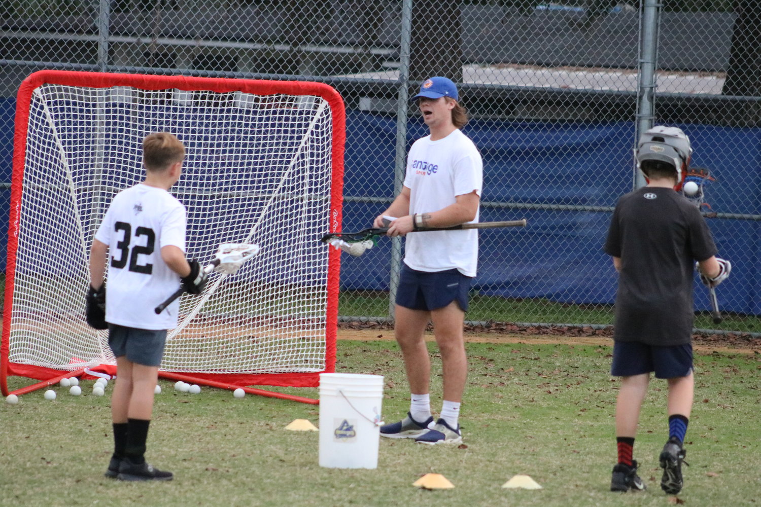 Matt Pounder focused on teaching the fundamentals of lacrosse during the clinic.